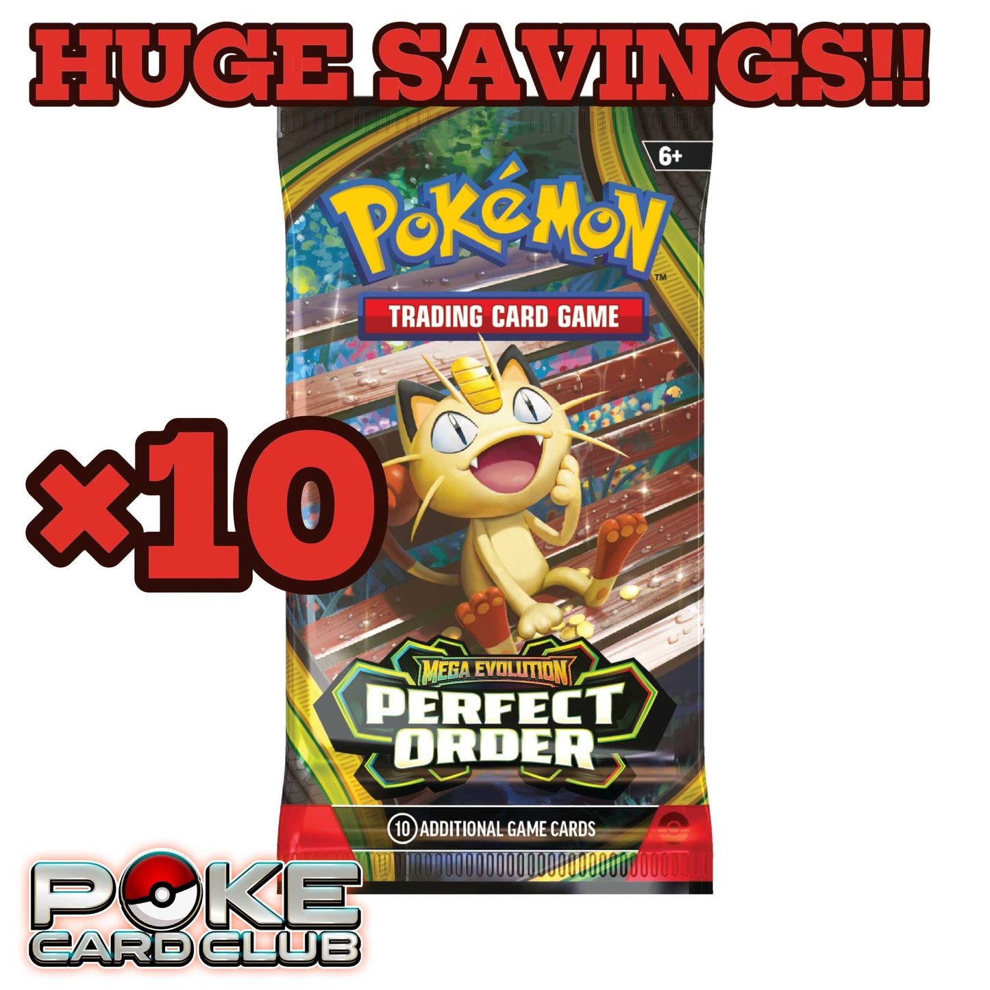 Pokémon TCG: Mega Evolution—Perfect Order Booster Packs x10